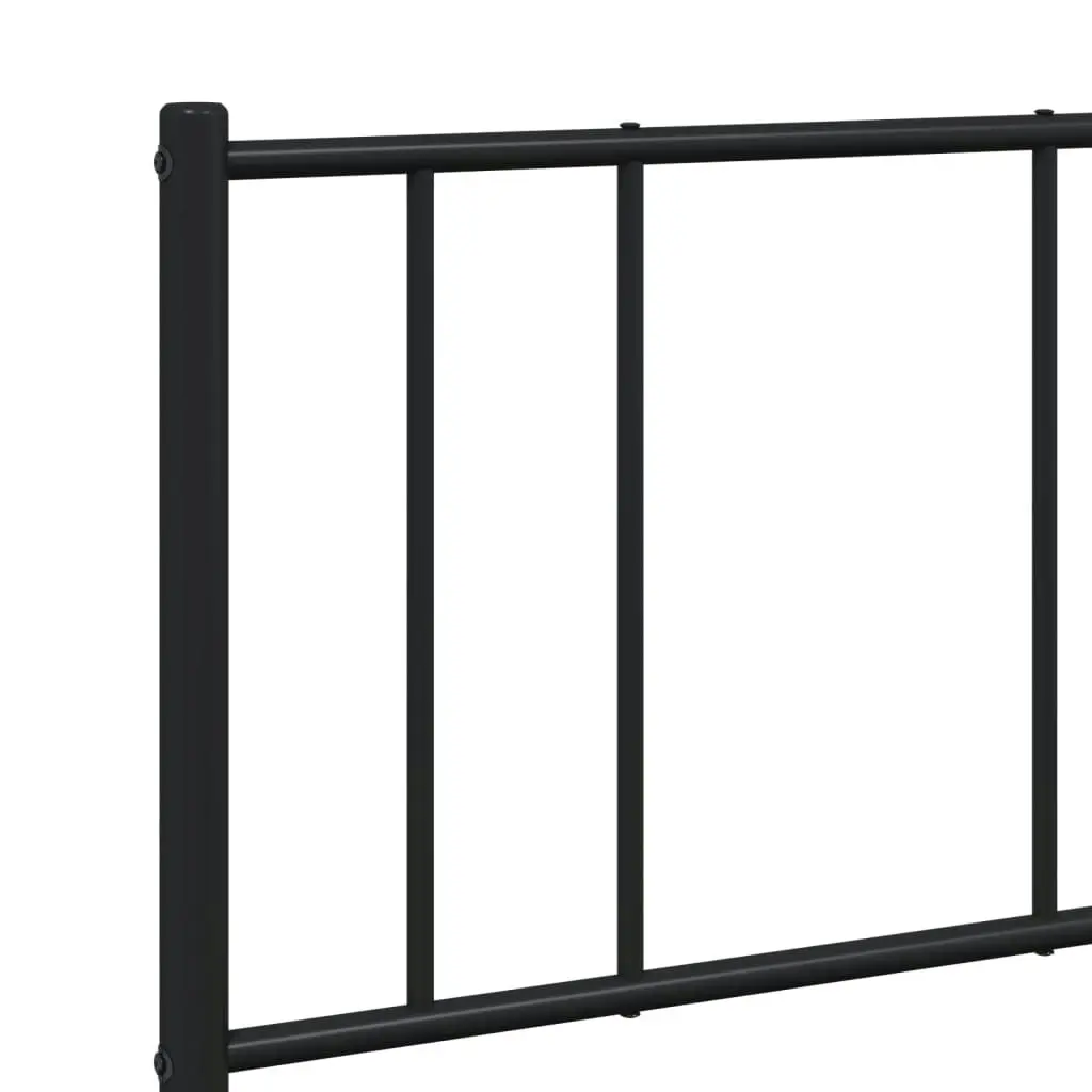 Metal Bed Frame with Headboard Black 153x203 cm Queen Size 352482