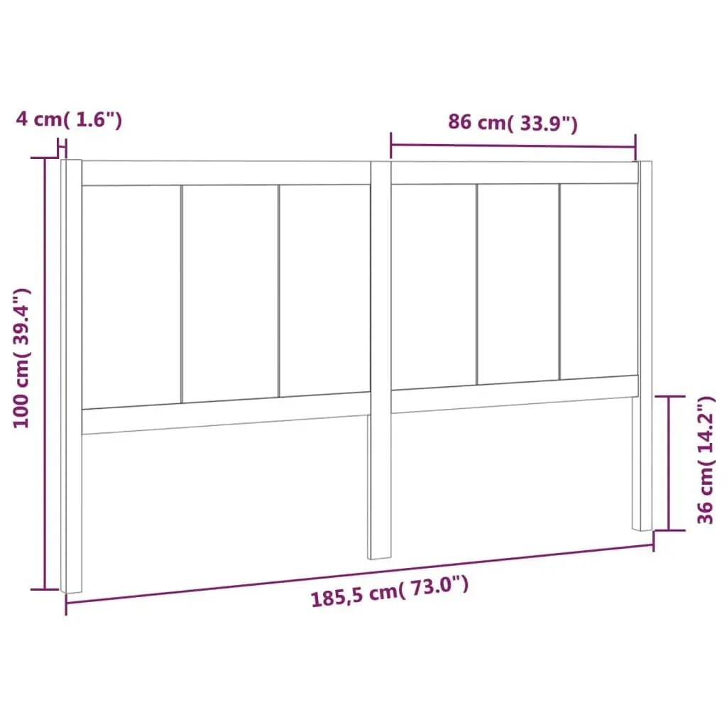 Bed Headboard 185.5 cm Solid Pine Wood 818105