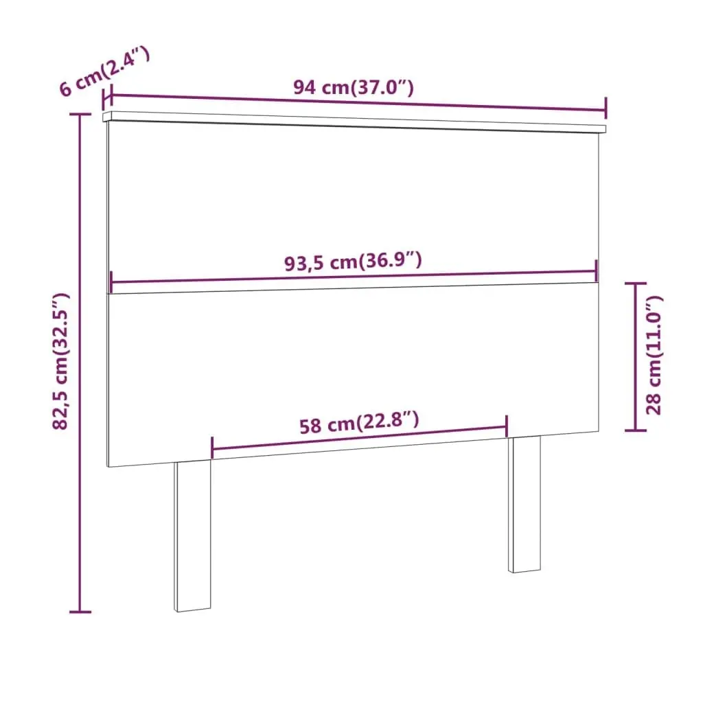 Bed Headboard 94 cm Solid Wood Pine 819150