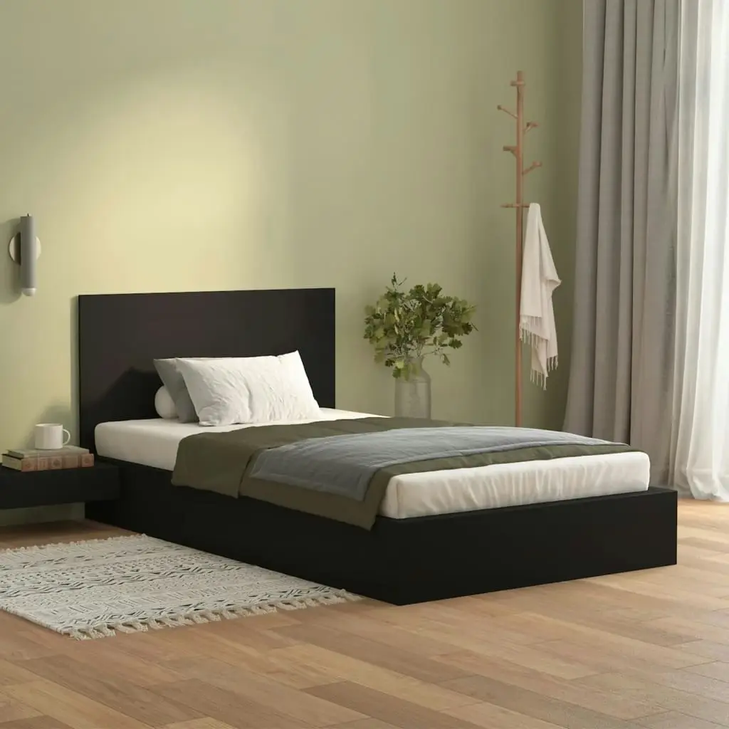 Bed Headboard Black 120 cm Engineered Wood 811026