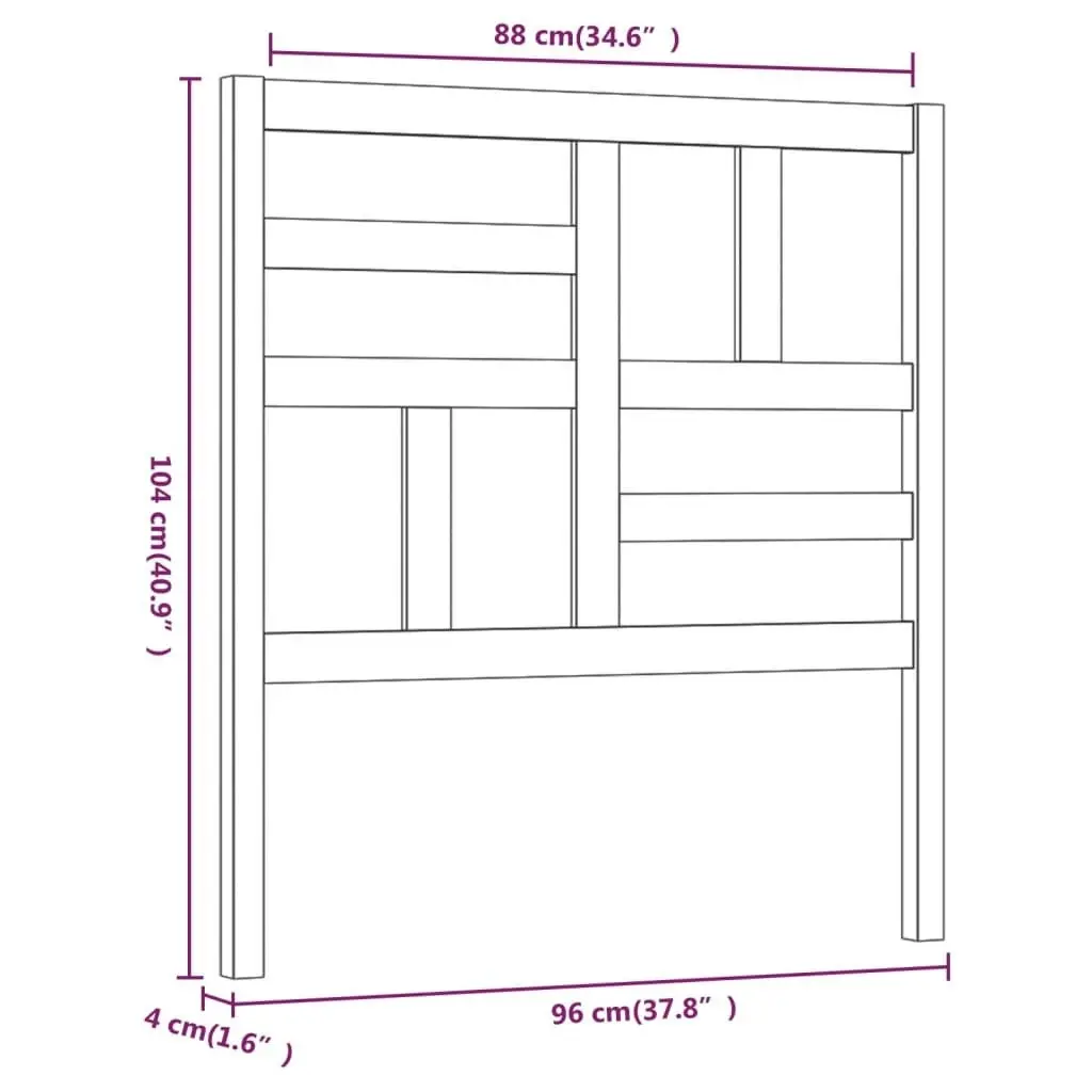 Bed Headboard 96 cm Solid Wood Pine 818170