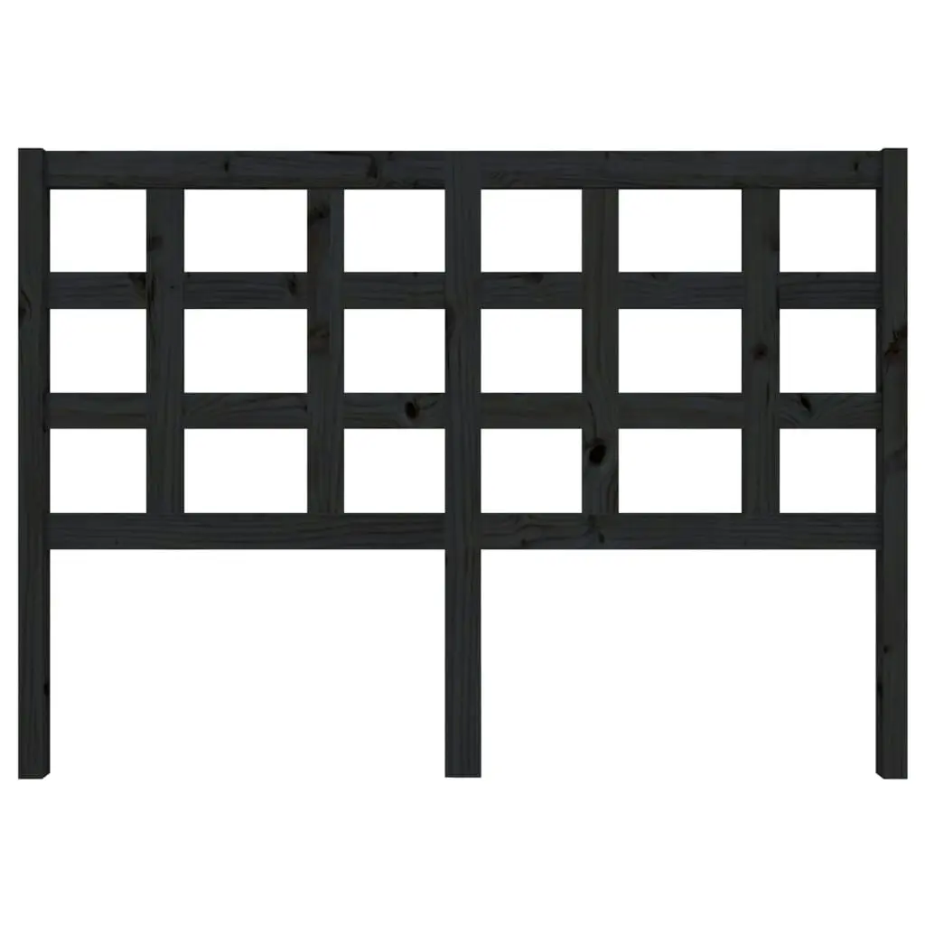 Bed Headboard Black 140.5x4x100 cm Solid Wood Pine 817889