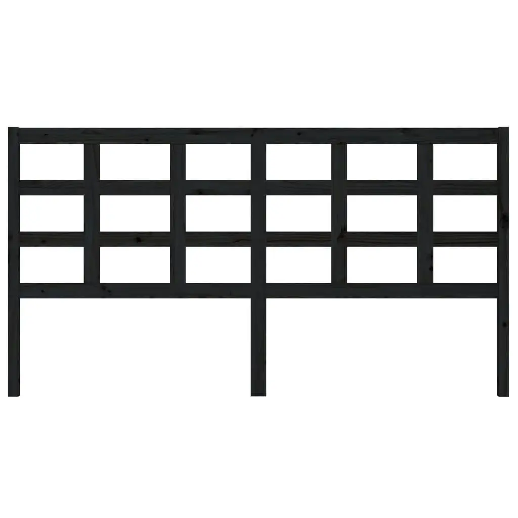 Bed Headboard Black 185.5 cm Solid Wood Pine 817909