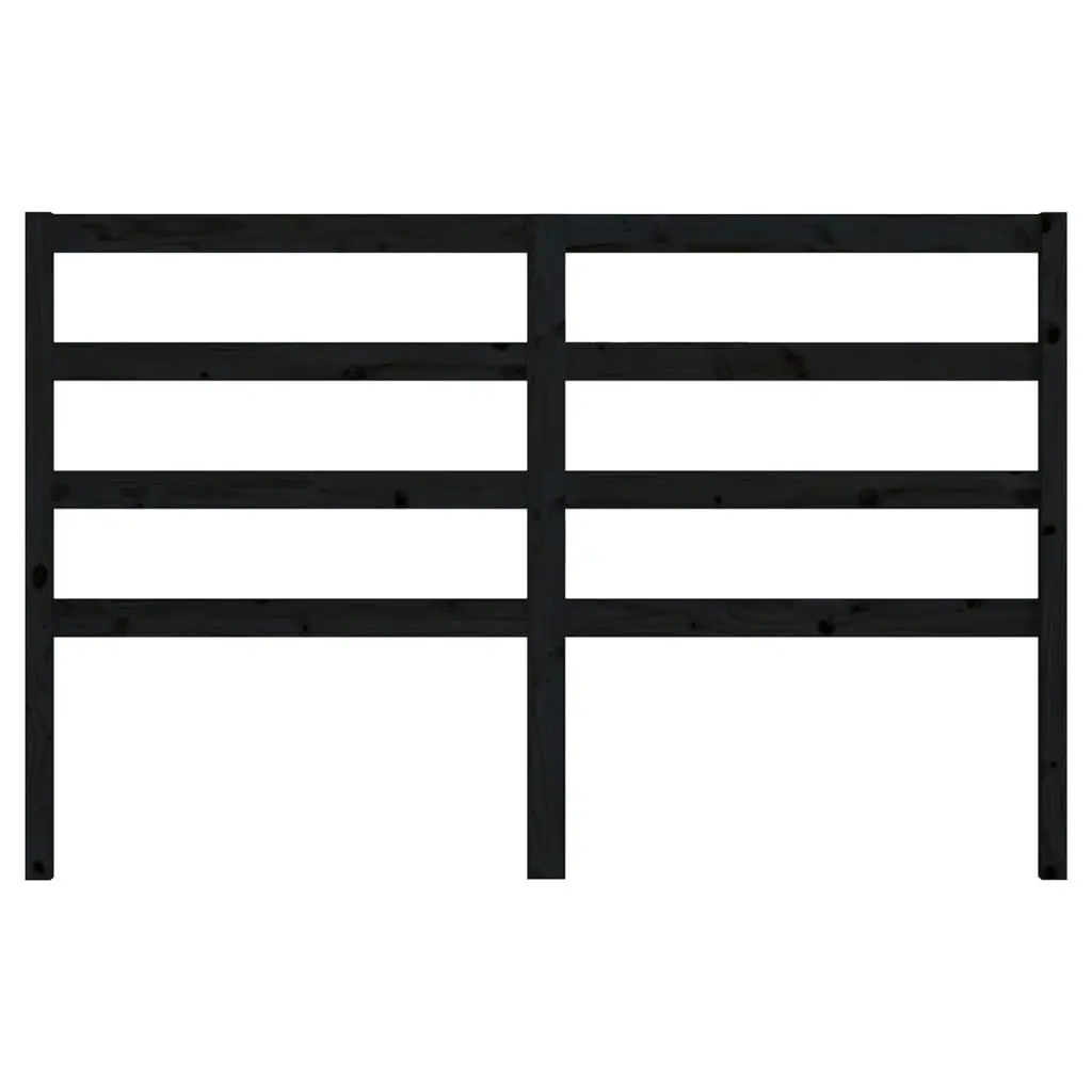 Bed Headboard Black 141 cm Solid Wood Pine 817639