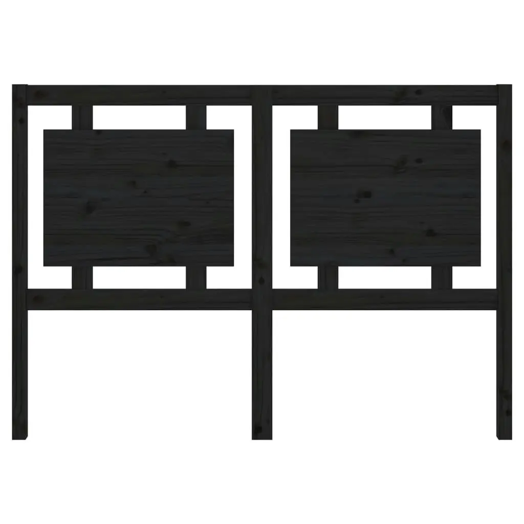 Bed Headboard Black 140.5 cm Solid Wood Pine 817939