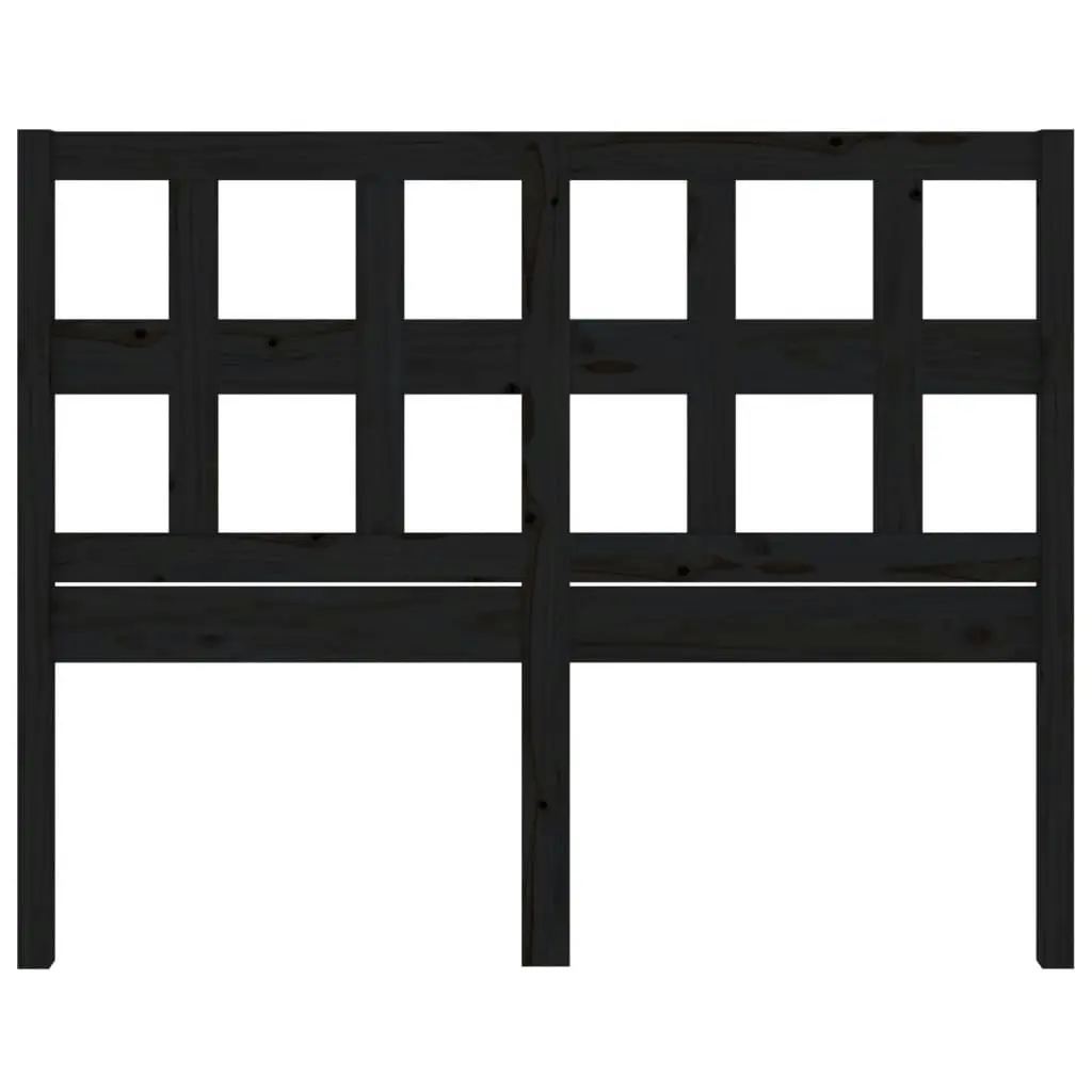 Bed Headboard Black 140.5 cm Solid Wood Pine 818919