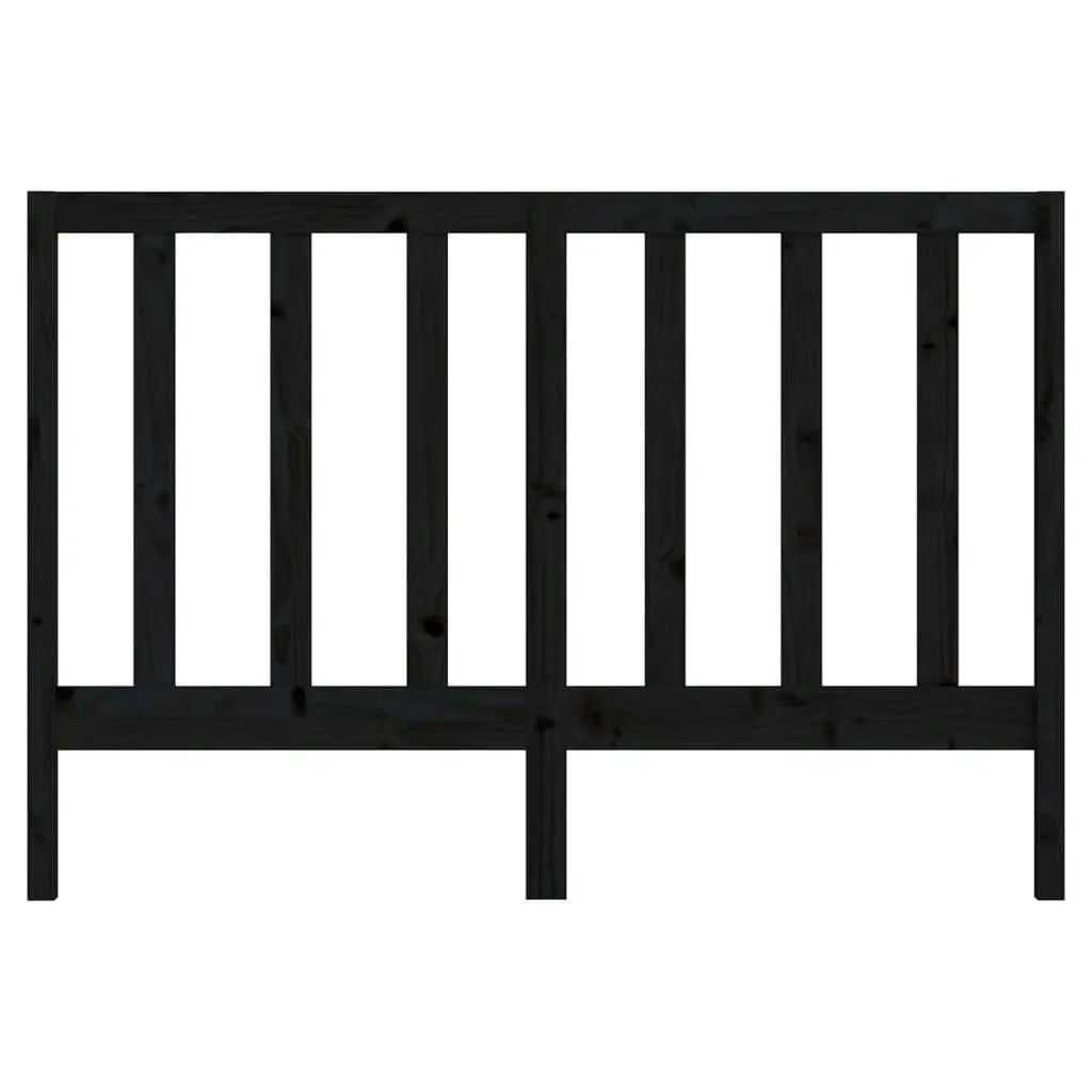 Bed Headboard Black 141 cm Solid Wood Pine 817689