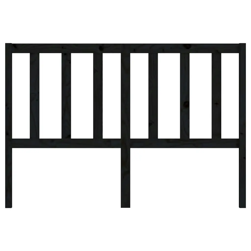 Bed Headboard Black 141 cm Solid Wood Pine 817739