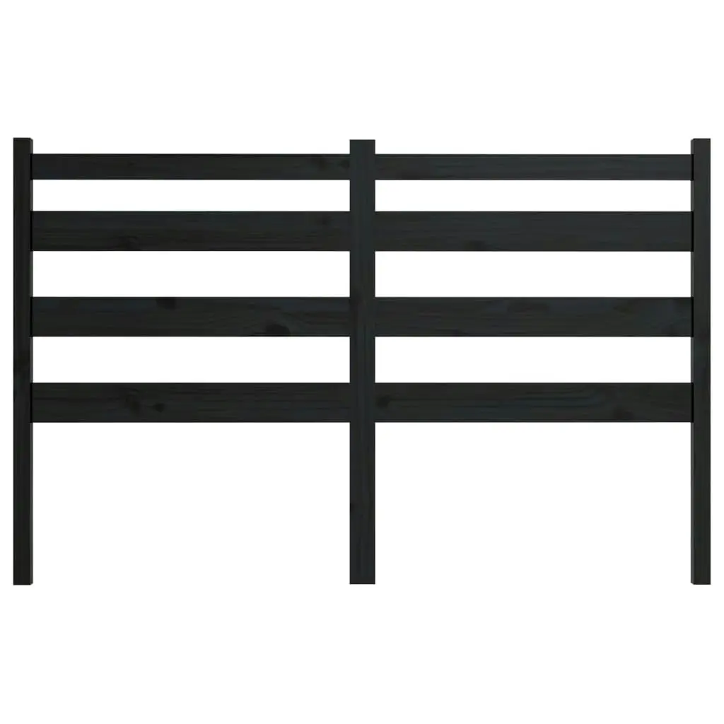 Bed Headboard Black 156 cm Solid Wood Pine 818429