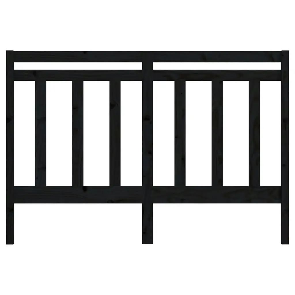 Bed Headboard Black 156x4x100 cm Solid Wood Pine 817799