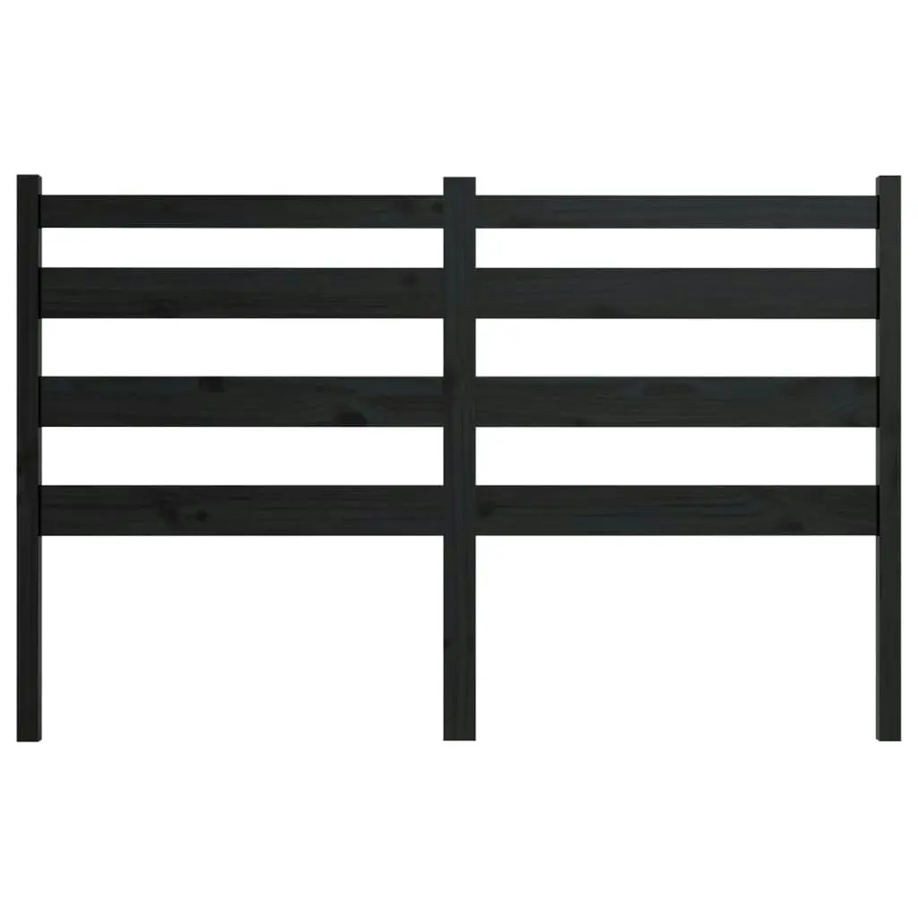 Bed Headboard Black 141 cm Solid Wood Pine 818419