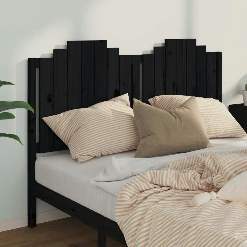 Bed Headboard Black 156 cm Solid Wood Pine 818479