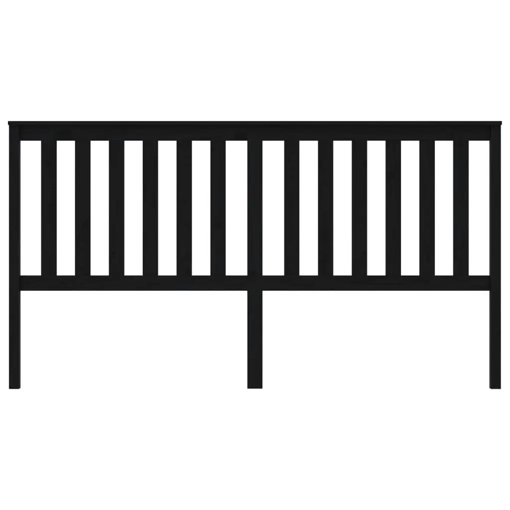 Bed Headboard Black 186 cm Solid Wood Pine 818539