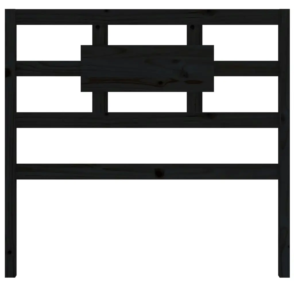 Bed Headboard Black 95.5 cm Solid Wood Pine 818024