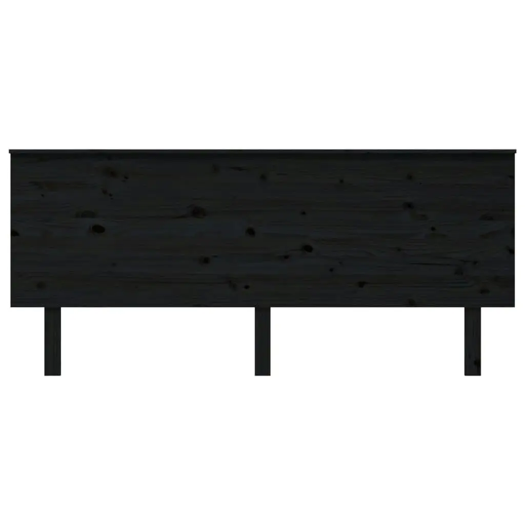 Bed Headboard Black 184 cm Solid Wood Pine 819189