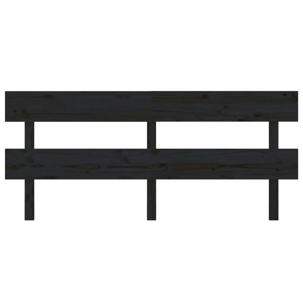 Bed Headboard Black 184 cm Solid Wood Pine 819089