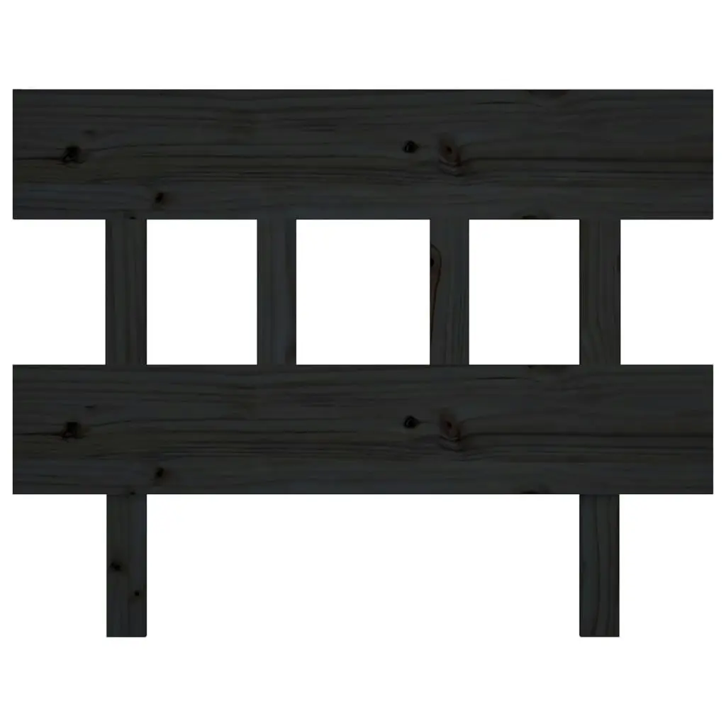 Bed Headboard Black 93.5x3x81 cm Solid Wood Pine 819104