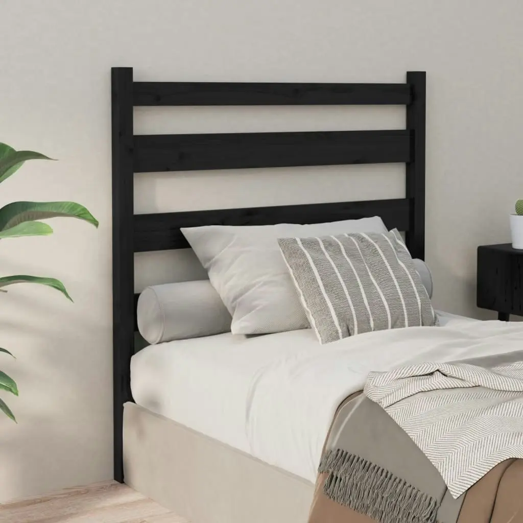 Bed Headboard Black 96 cm Solid Wood Pine 818404