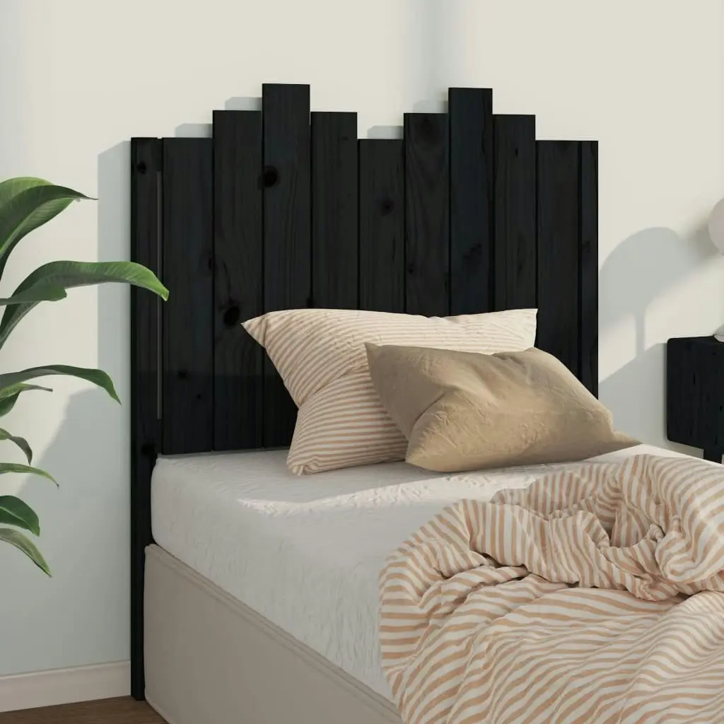 Bed Headboard Black 96 cm Solid Wood Pine 818454