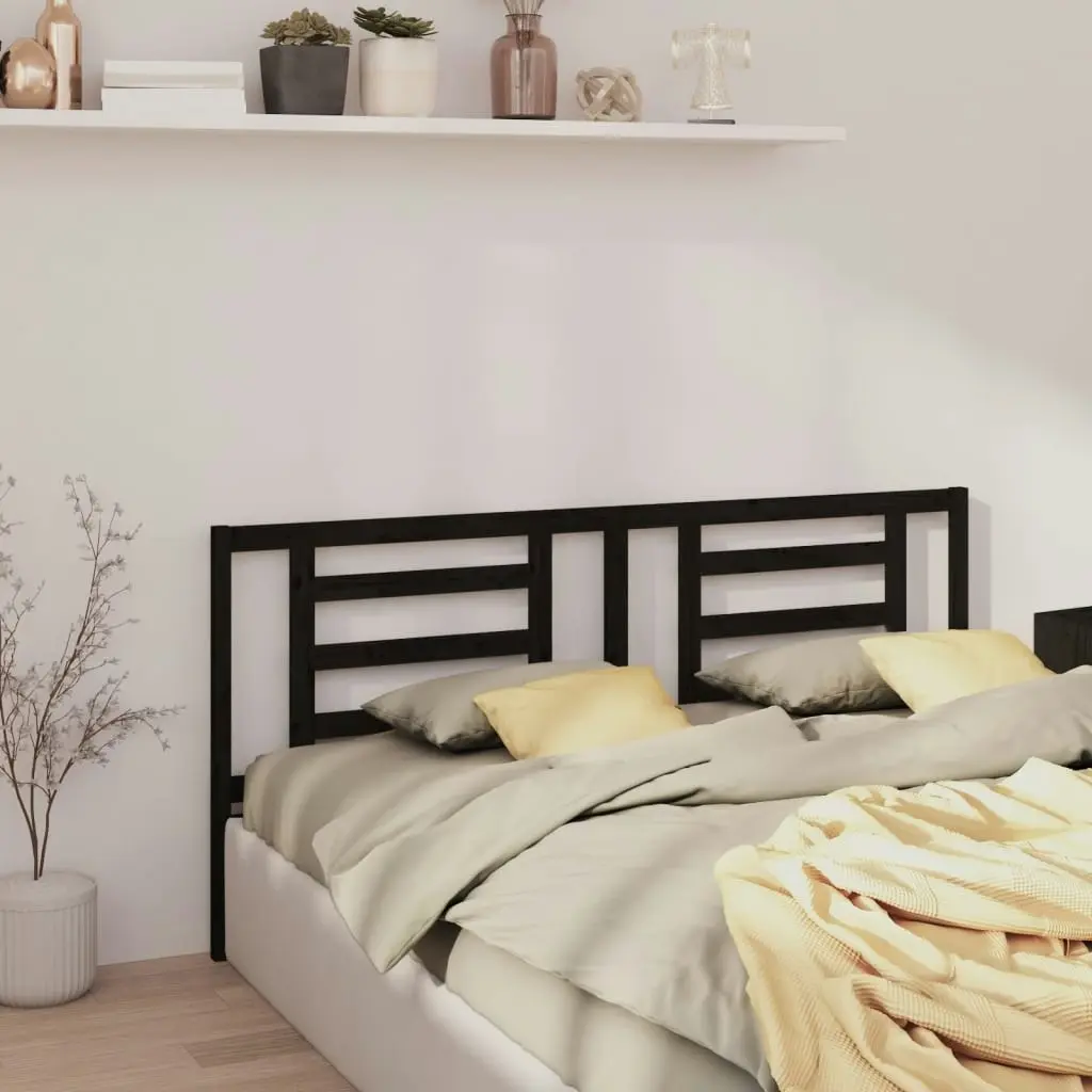 Bed Headboard Black 186 cm Solid Wood Pine 818839