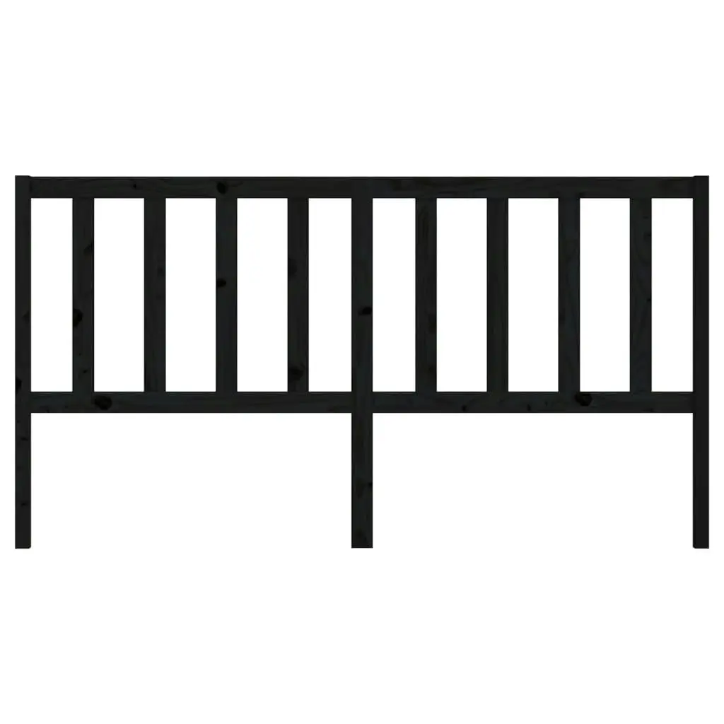 Bed Headboard Black 186 cm Solid Wood Pine 817759