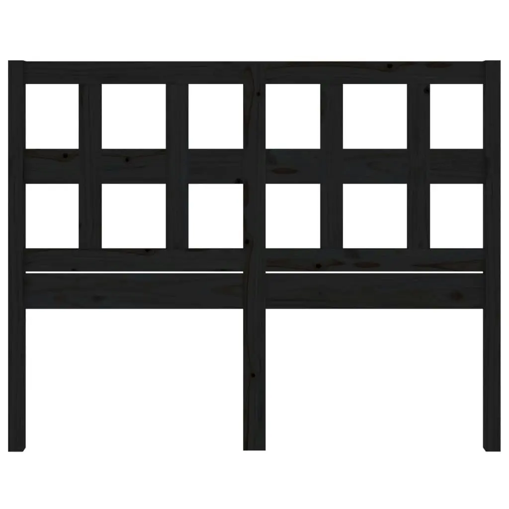 Bed Headboard Black 185.5 cm Solid Wood Pine 818939