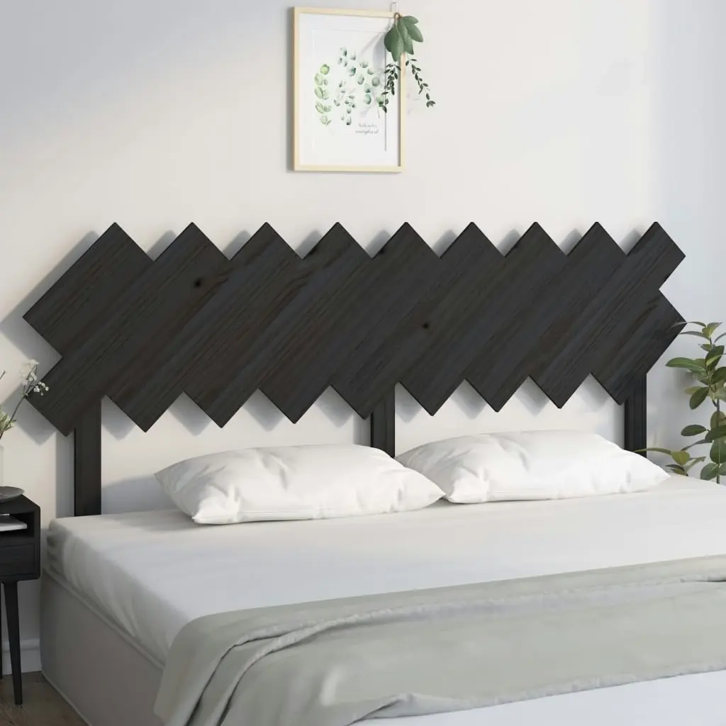 Bed Headboard Black 178 cm Solid Wood Pine 819239