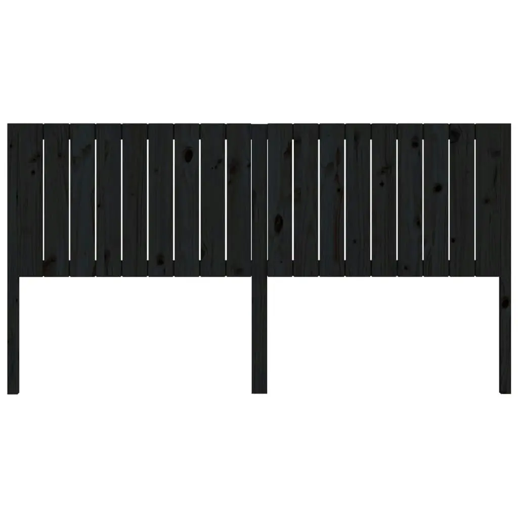 Bed Headboard Black 185.5 cm Solid Wood Pine 818889