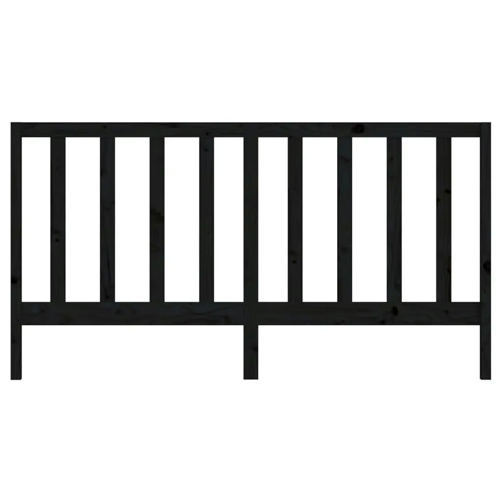 Bed Headboard Black 186 cm Solid Wood Pine 817709