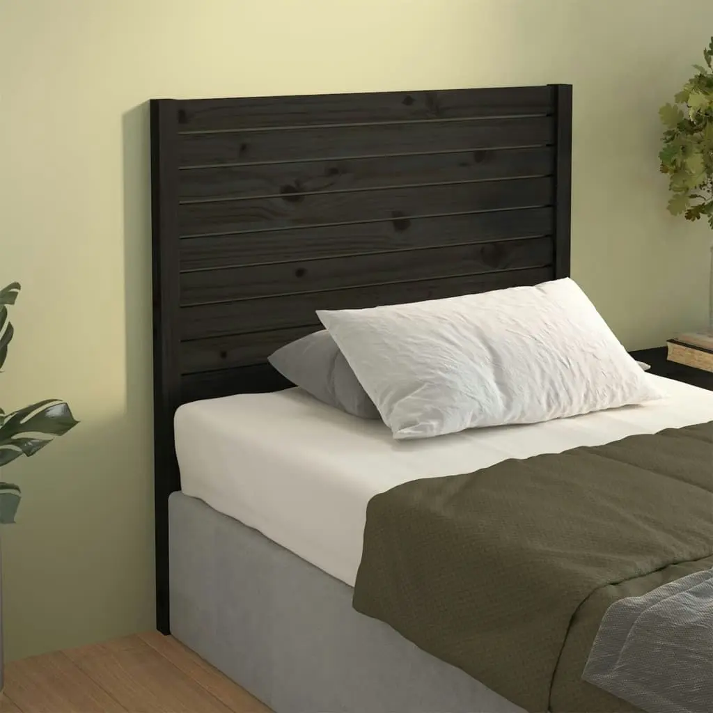 Bed Headboard Black 96 cm Solid Wood Pine 819004