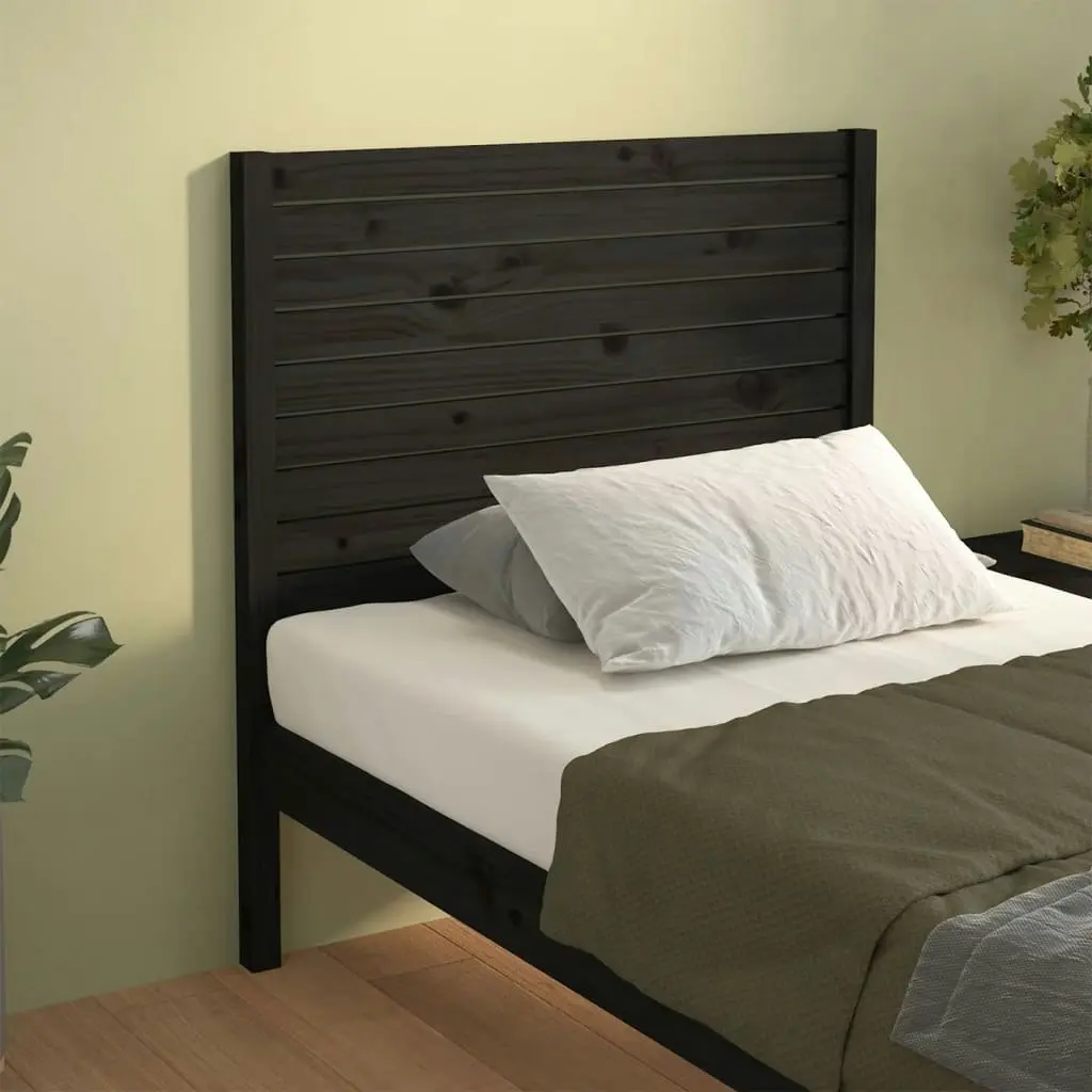 Bed Headboard Black 96 cm Solid Wood Pine 819004