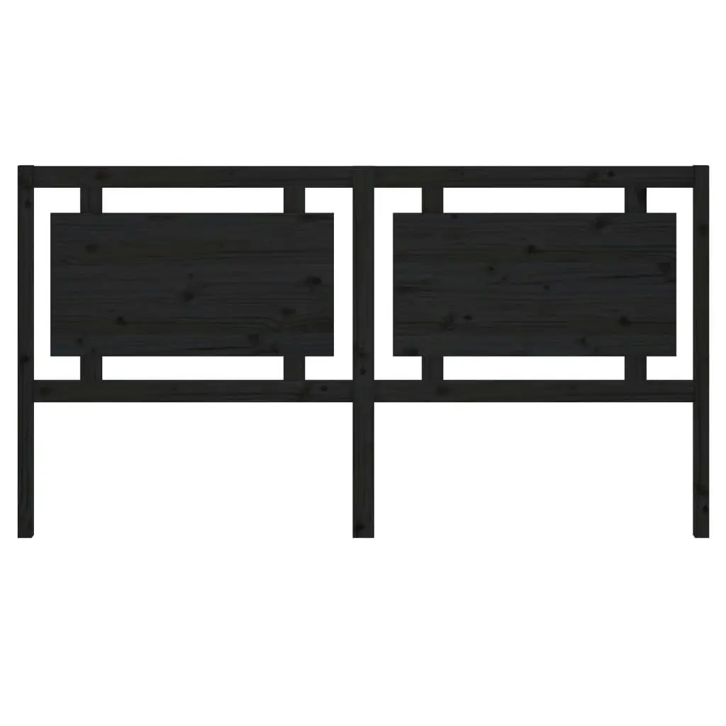 Bed Headboard Black 185.5 cm Solid Wood Pine 817959