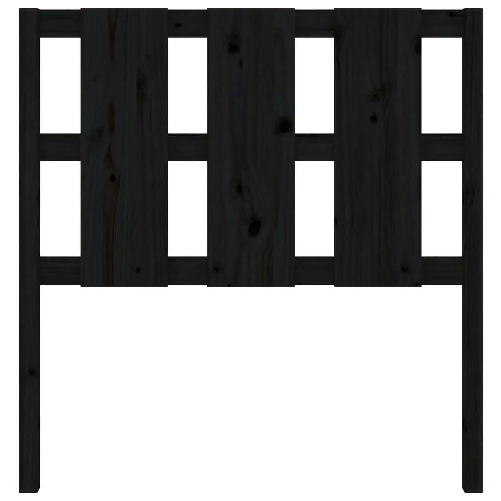 Bed Headboard Black 95.5 cm Solid Wood Pine 817974