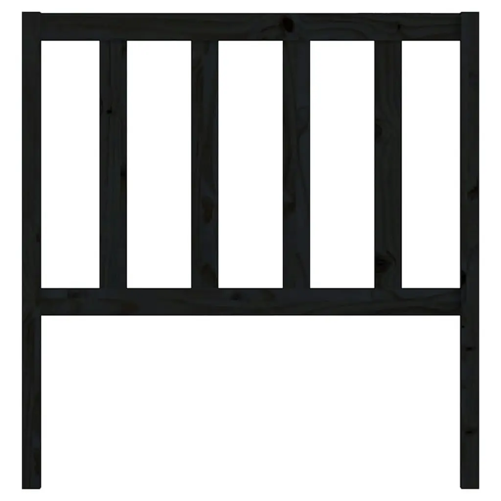 Bed Headboard Black 96 cm Solid Wood Pine 817724