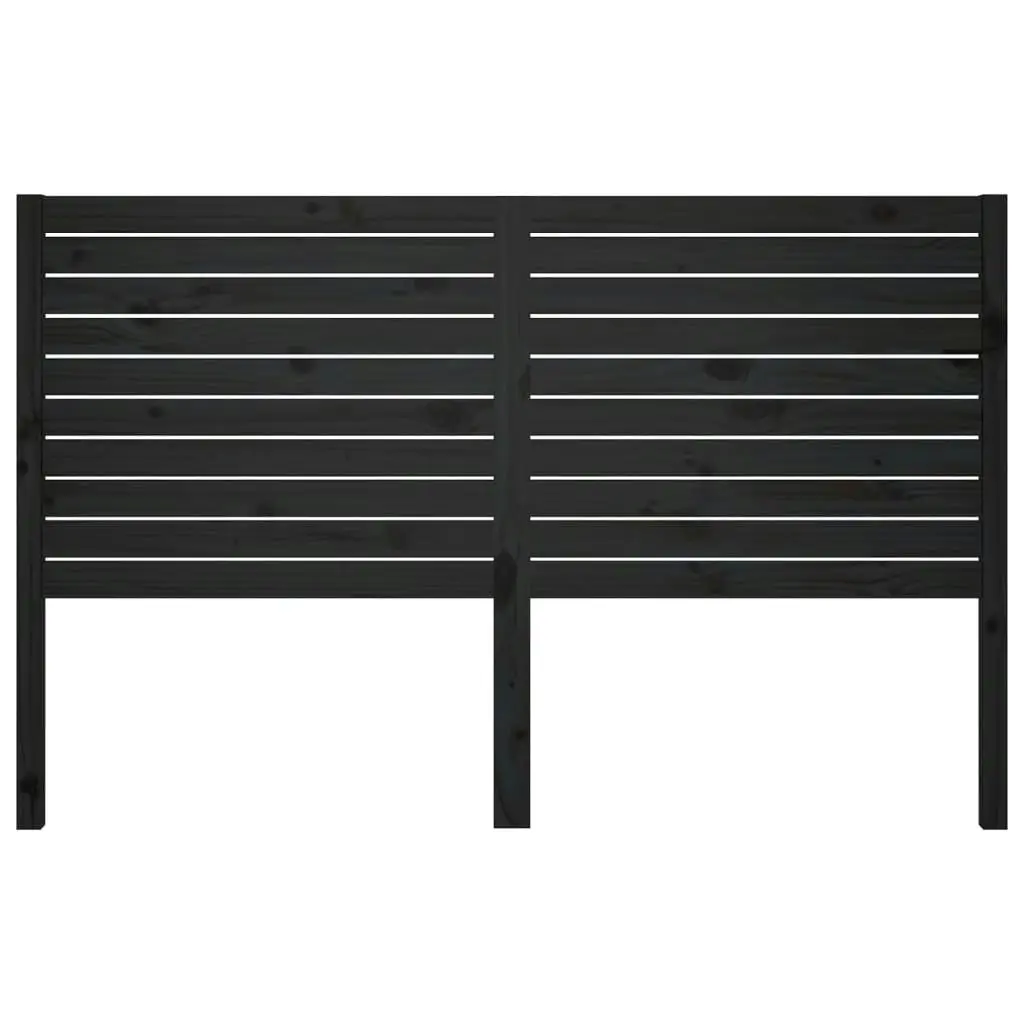 Bed Headboard Black 186 cm Solid Wood Pine 819039