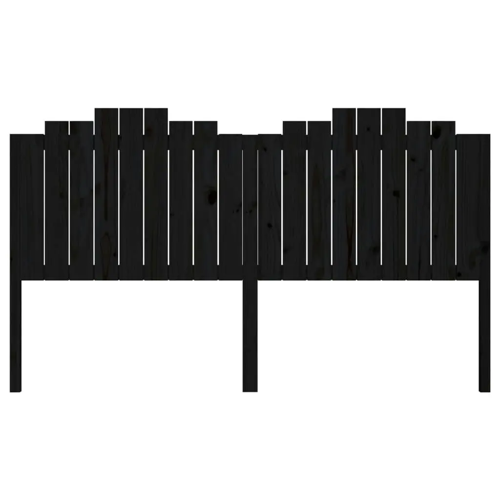 Bed Headboard Black 186 cm Solid Wood Pine 818489