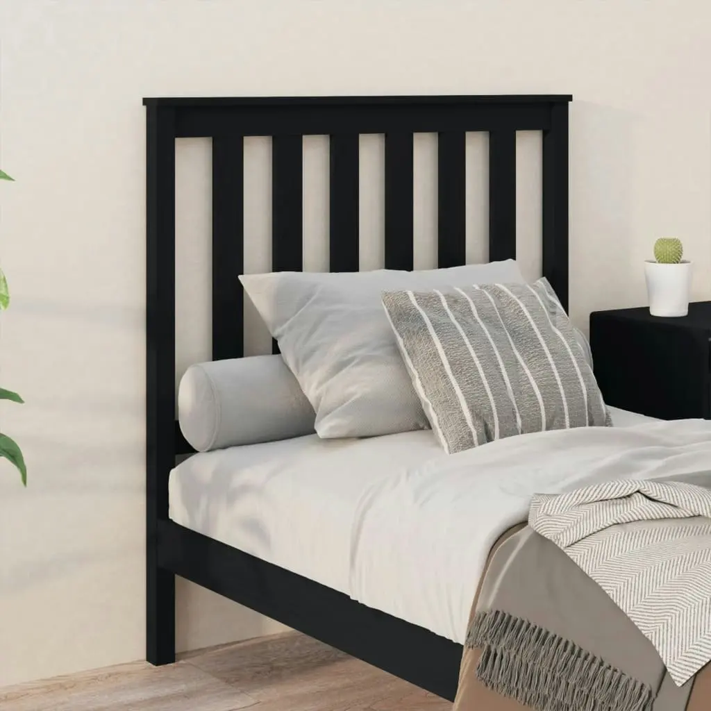 Bed Headboard Black 96 cm Solid Wood Pine 818504