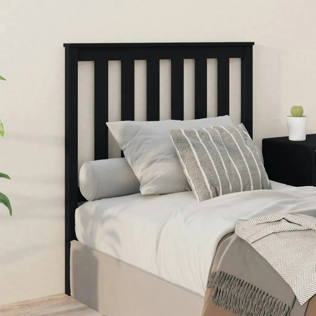 Bed Headboard Black 96 cm Solid Wood Pine 818504