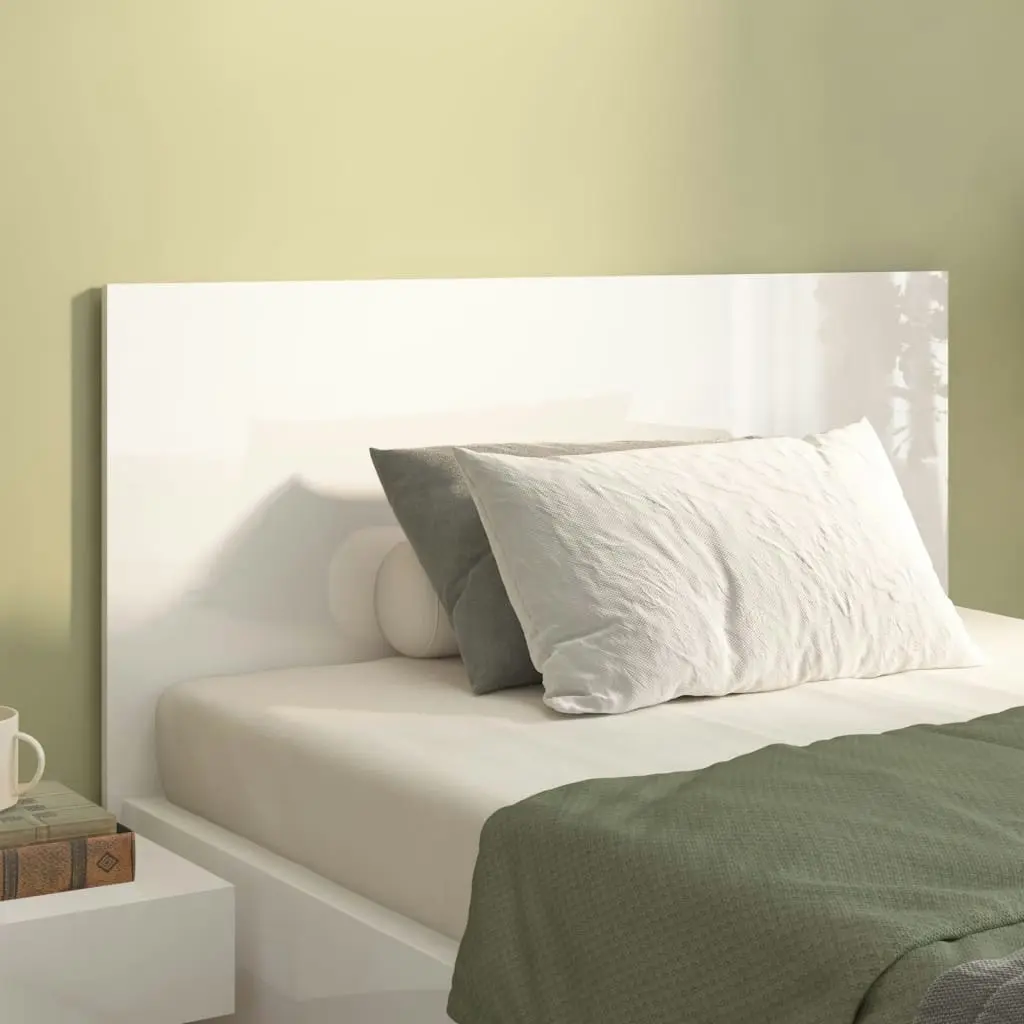 Bed Headboard High Gloss White 120x1.5x80 cm Engineered Wood 811031