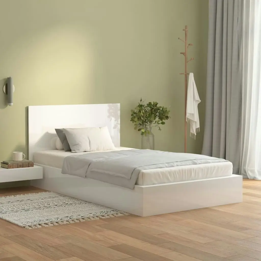 Bed Headboard High Gloss White 120x1.5x80 cm Engineered Wood 811031