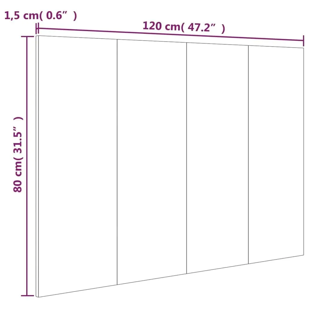 Bed Headboard High Gloss White 120x1.5x80 cm Engineered Wood 811031