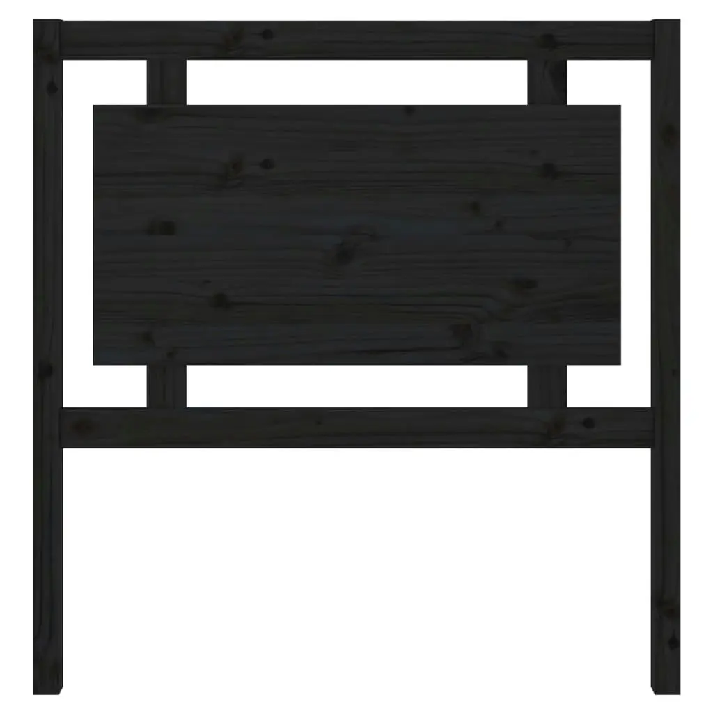 Bed Headboard Black 95.5 cm Solid Wood Pine 817924