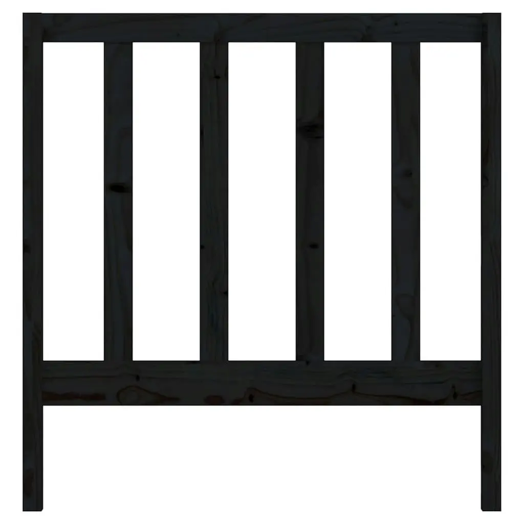 Bed Headboard Black 96 cm Solid Wood Pine 817674