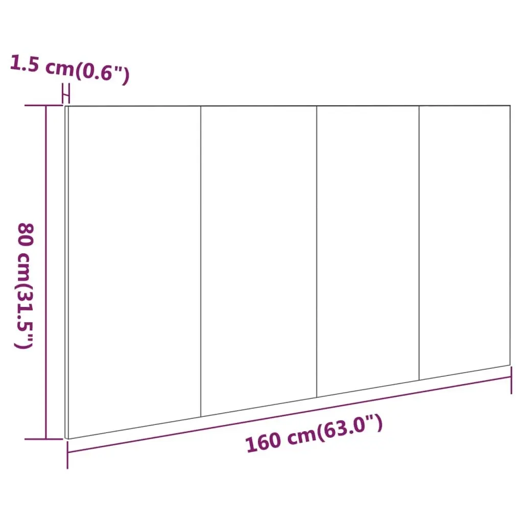 Bed Headboard High Gloss White 160x1.5x80 cm Engineered Wood 811040