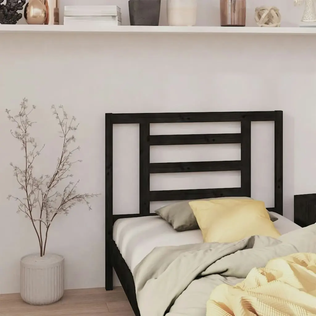 Bed Headboard Black 96 cm Solid Wood Pine 818804