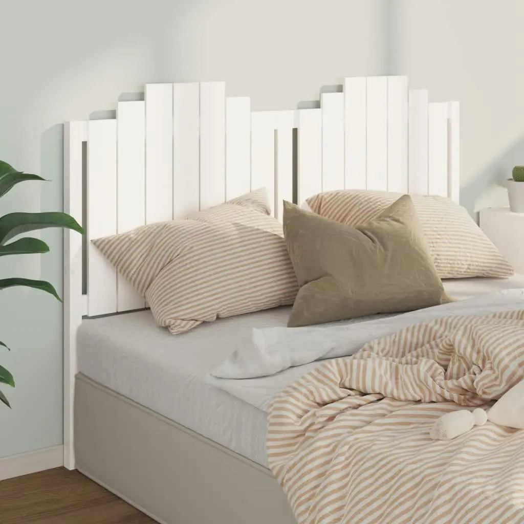 Bed Headboard White 156 cm Solid Wood Pine 818476