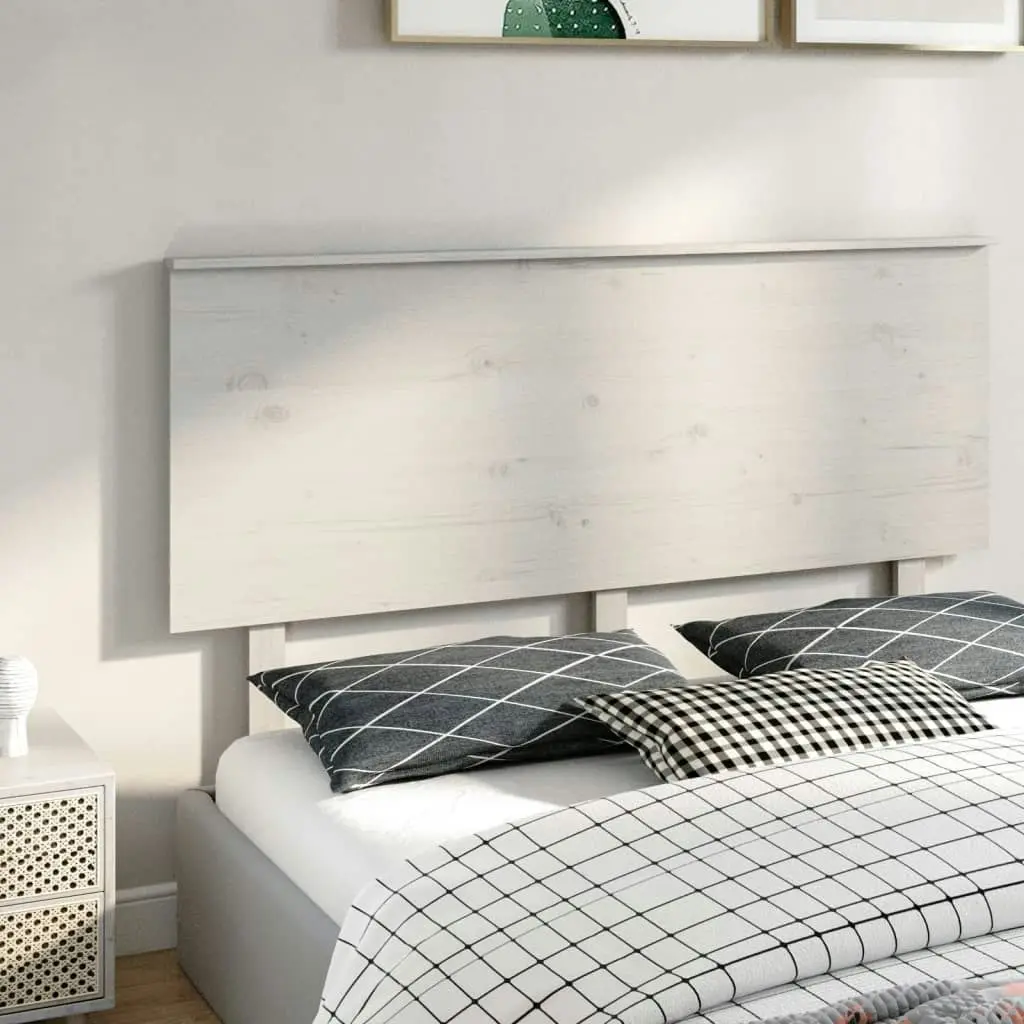 Bed Headboard White 154x6x82.5 cm Solid Wood Pine 819176