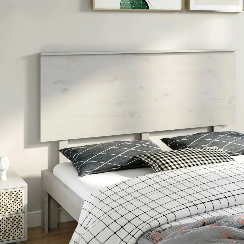 Bed Headboard White 154x6x82.5 cm Solid Wood Pine 819176