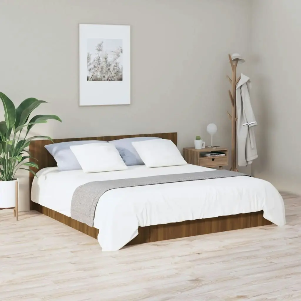 Bed Headboard Brown Oak 200 cm Engineered Wood 816978