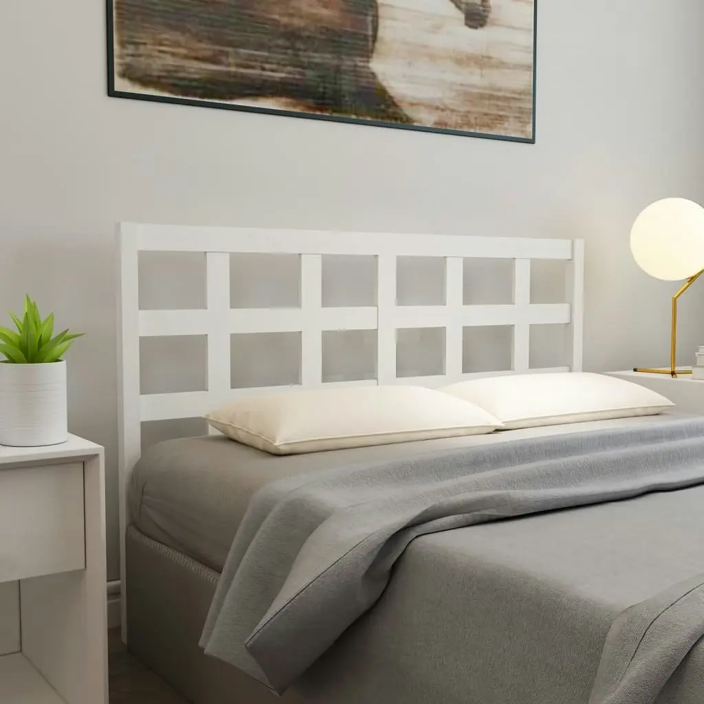 Bed Headboard White 156x4x100 cm Solid Wood Pine 817896